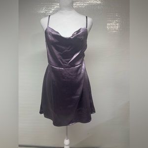 Dark purple dress with cutout back